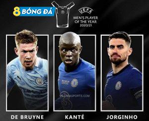 Đề cử rút gọn Cầu thủ xuất sắc nhất UEFA 2020/21: Kante có tên, Messi và Ronaldo bị loại