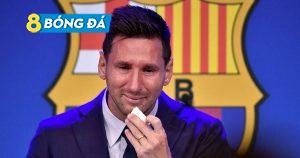Messi khóc trong buổi họp báo cuối cùng với Barcelona