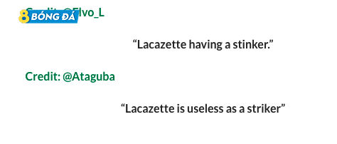 "Lacazette là một tiền đạo vô cụng"