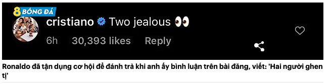 Bình luận của Ronaldo về hàm ý nói rằng Rooney đang ghen tị
